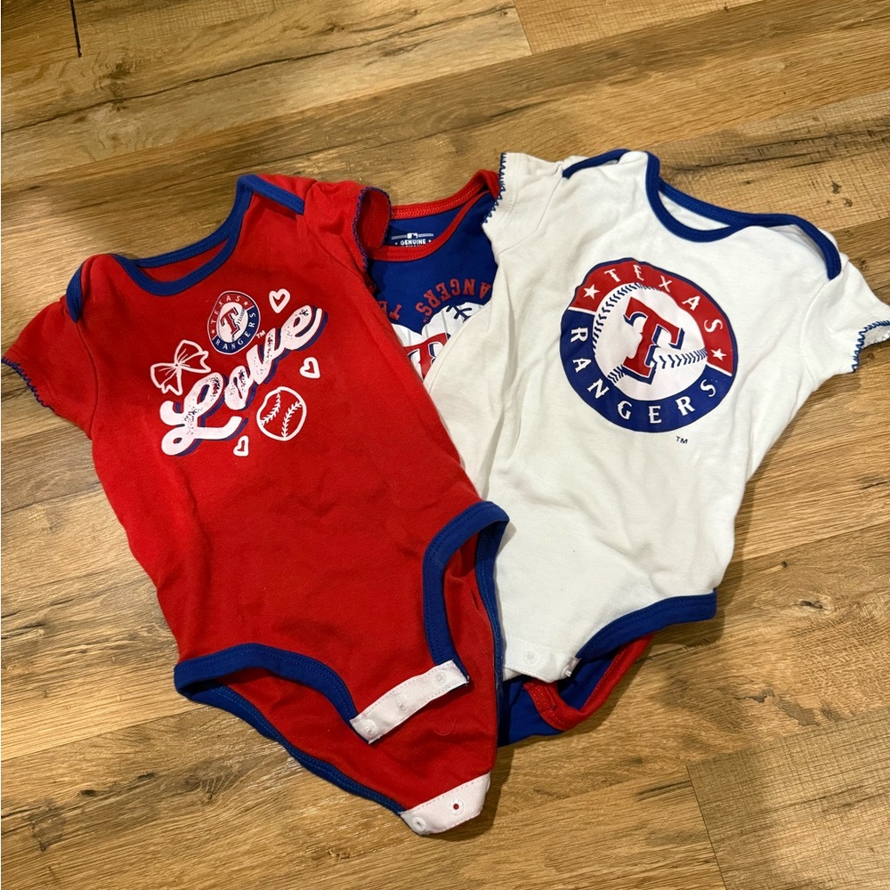12 M Texas Rangers Onesies